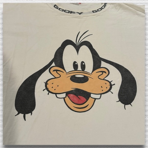 Vintage 90s Disney Designs Goofy Made In USA Single Stitch White T Shirt - Picture 2 of 7
